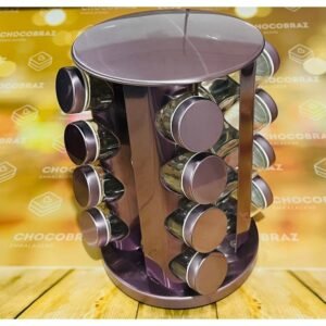 Porta Temperos Condimentos com Potes Giratório ou fixo Inox